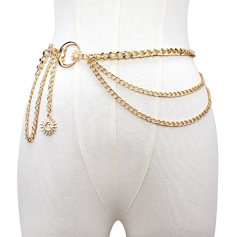 1Pcs Moon Multilayer Metal Chain Waist Chain Ladies Waist Chain Belt Dress Skirt Belt With Moon Star Belt Gold Silver Clothing
1Pcs Moon Multilayer Metal Chain Waist Chain Ladies Waist Chain Belt Dress Skirt Belt With Moon Star Belt Gold Silver Clothing