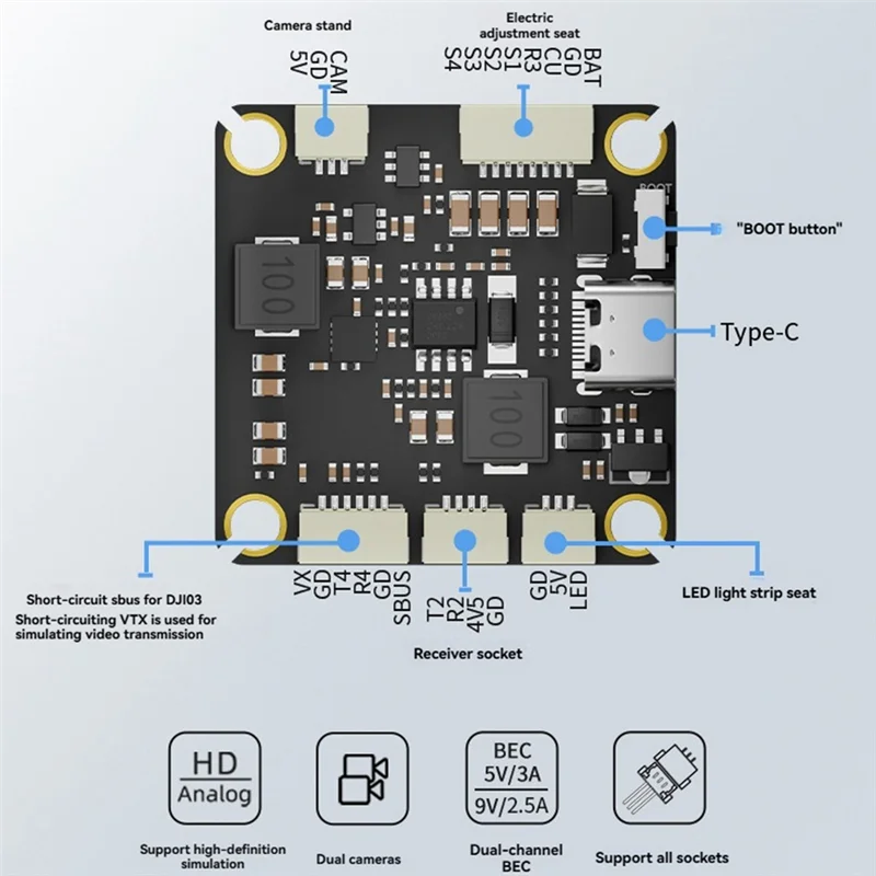 【Exclusive-Deal!】F455S V4 FC&ESC FPV Stack F405 V4 Flight Controller 55A 4In1 ESC 30X30mm For RC FPV Racing Drone
【Exclusive-Deal!】F455S V4 FC&ESC FPV Stack F405 V4 Flight Controller 55A 4In1 ESC 30X30mm For RC FPV Racing Drone
