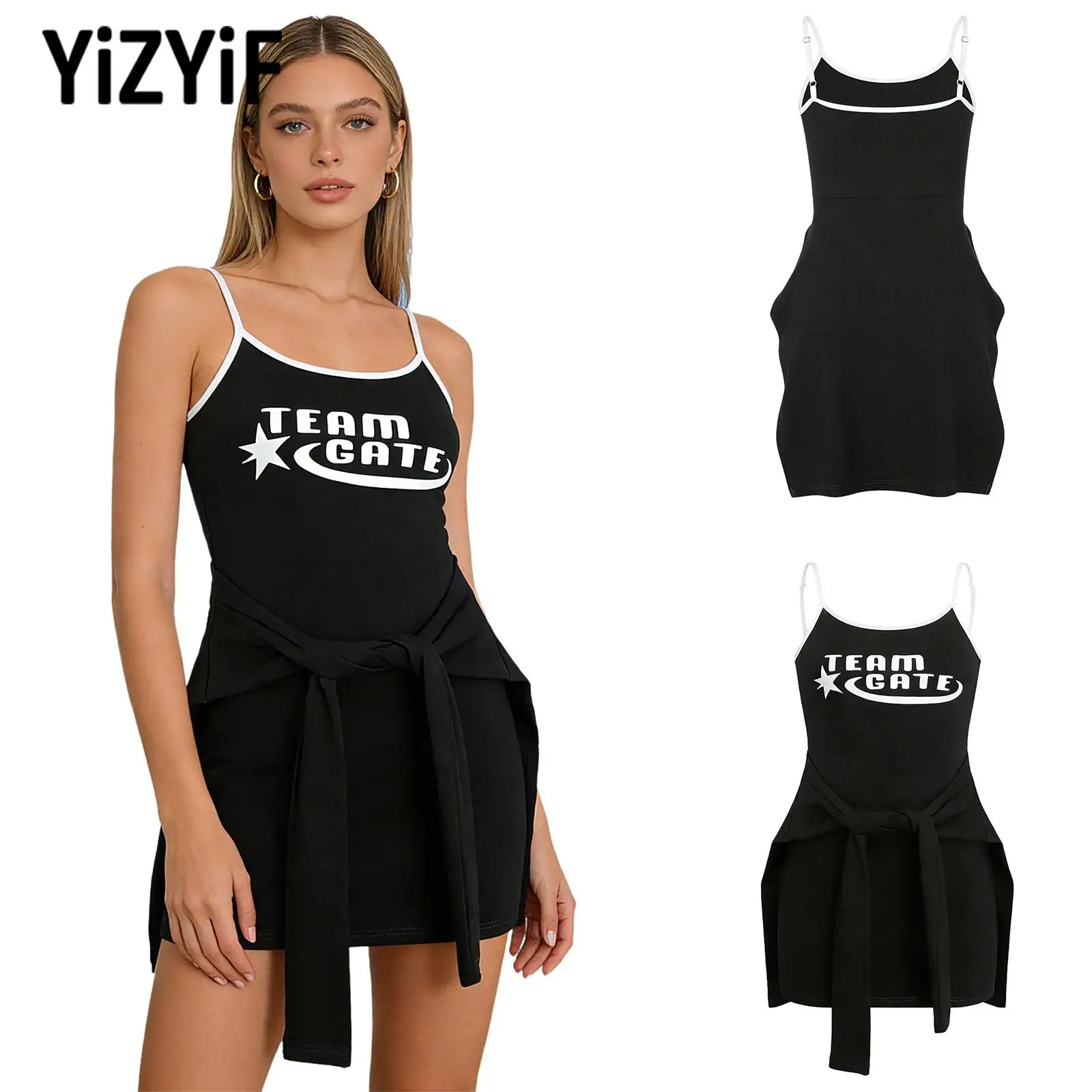 Sleeveless Sports Dress for Womens Tennis Golf Fitness Skort Dress Lace-Up Front Adjustable Spaghetti Straps Dress Active Wear
Sleeveless Sports Dress for Womens Tennis Golf Fitness Skort Dress Lace-Up Front Adjustable Spaghetti Straps Dress Active Wear