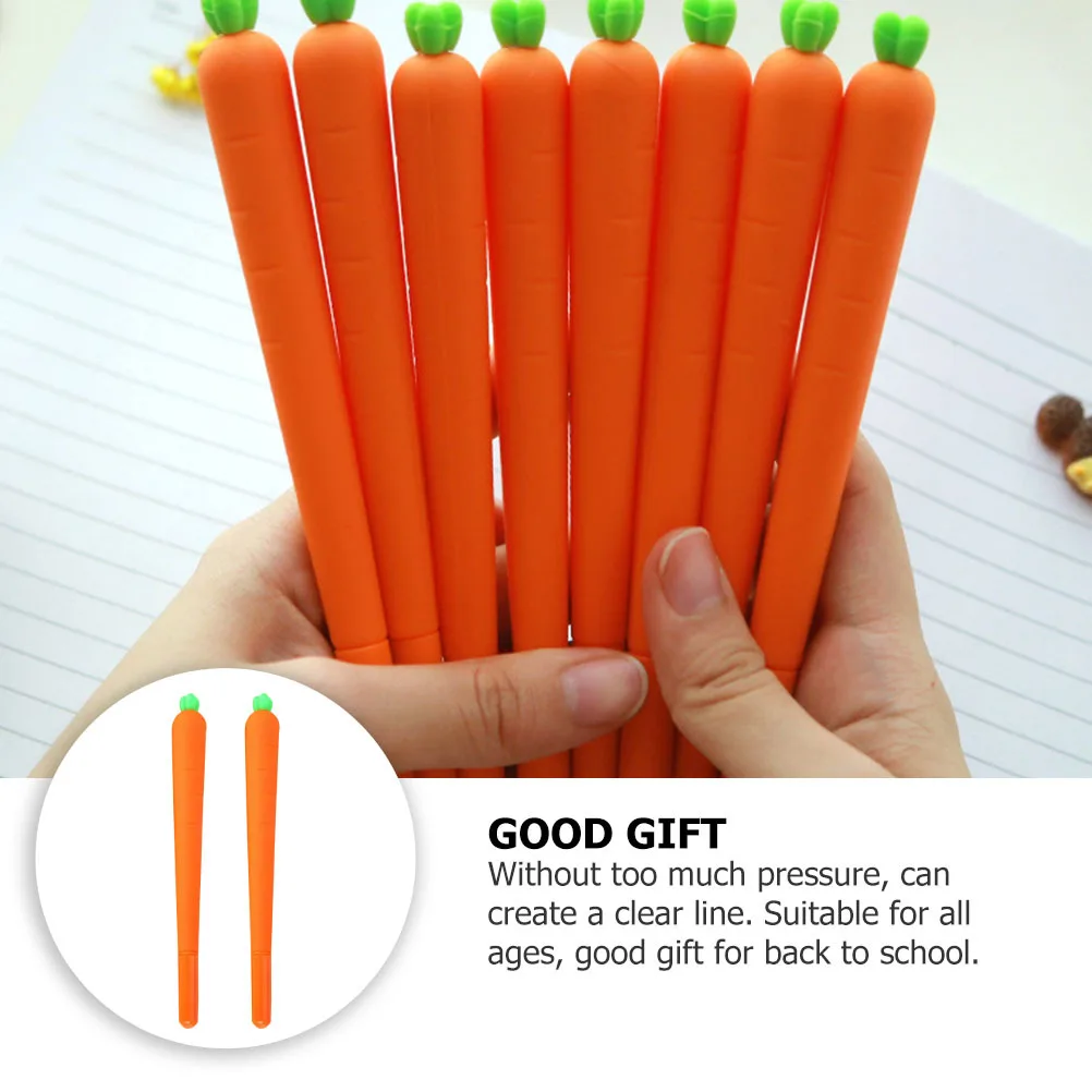 2Pcs Carrot Gel Ink Pen Adorable Silicone Roller Ballpoint Pen for Students School Office Smooth Easy Writing Drawing
2Pcs Carrot Gel Ink Pen Adorable Silicone Roller Ballpoint Pen for Students School Office Smooth Easy Writing Drawing