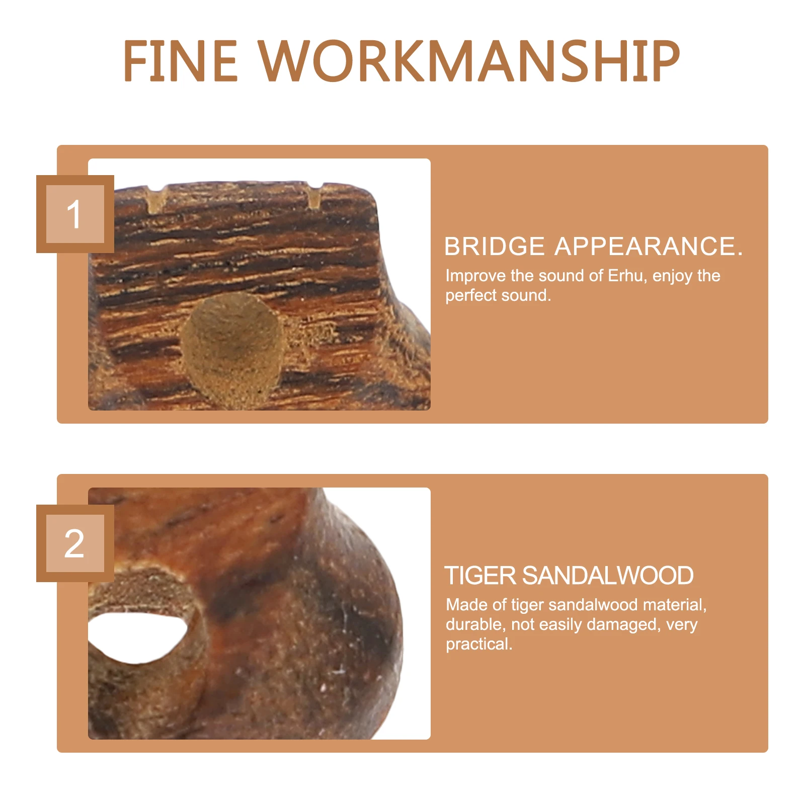 6Pcs Erhu Bridges Tiger Sandalwood Oval and Assorted Color Excellent Workmanship Simple Style Musical Instrument Parts
6Pcs Erhu Bridges Tiger Sandalwood Oval and Assorted Color Excellent Workmanship Simple Style Musical Instrument Parts