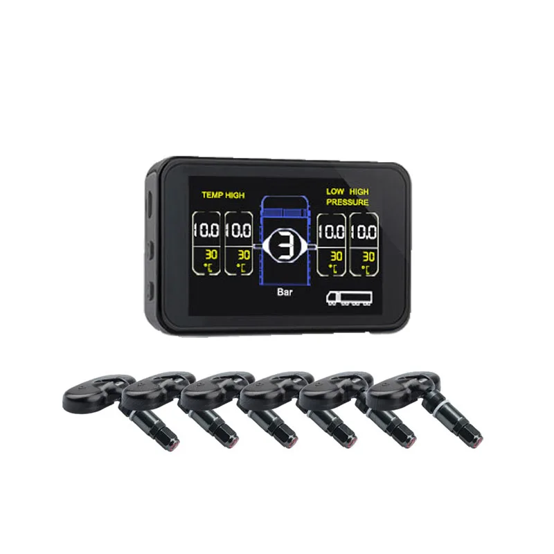 Беспроводная система контроля давления в шинах TPMS, монитор температуры для автофургона, внутренний и внешний датчик
Беспроводная система контроля давления в шинах TPMS, монитор температуры для автофургона, внутренний и внешний датчик