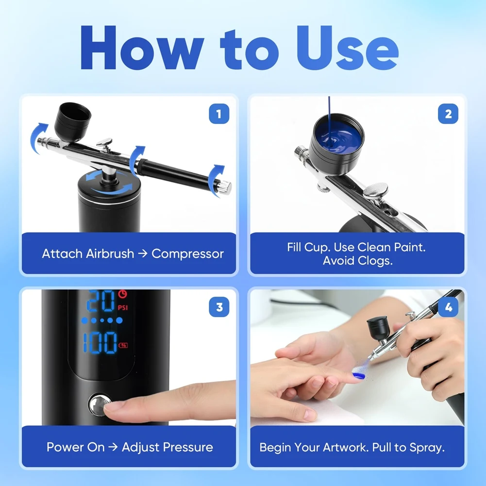 Utility Design Airbrush Kit with Air Compressor,30 PSI High-Pressure Cordless Airbrush, 6000mAh Rechargeable for Painting, Model
Utility Design Airbrush Kit with Air Compressor,30 PSI High-Pressure Cordless Airbrush, 6000mAh Rechargeable for Painting, Model