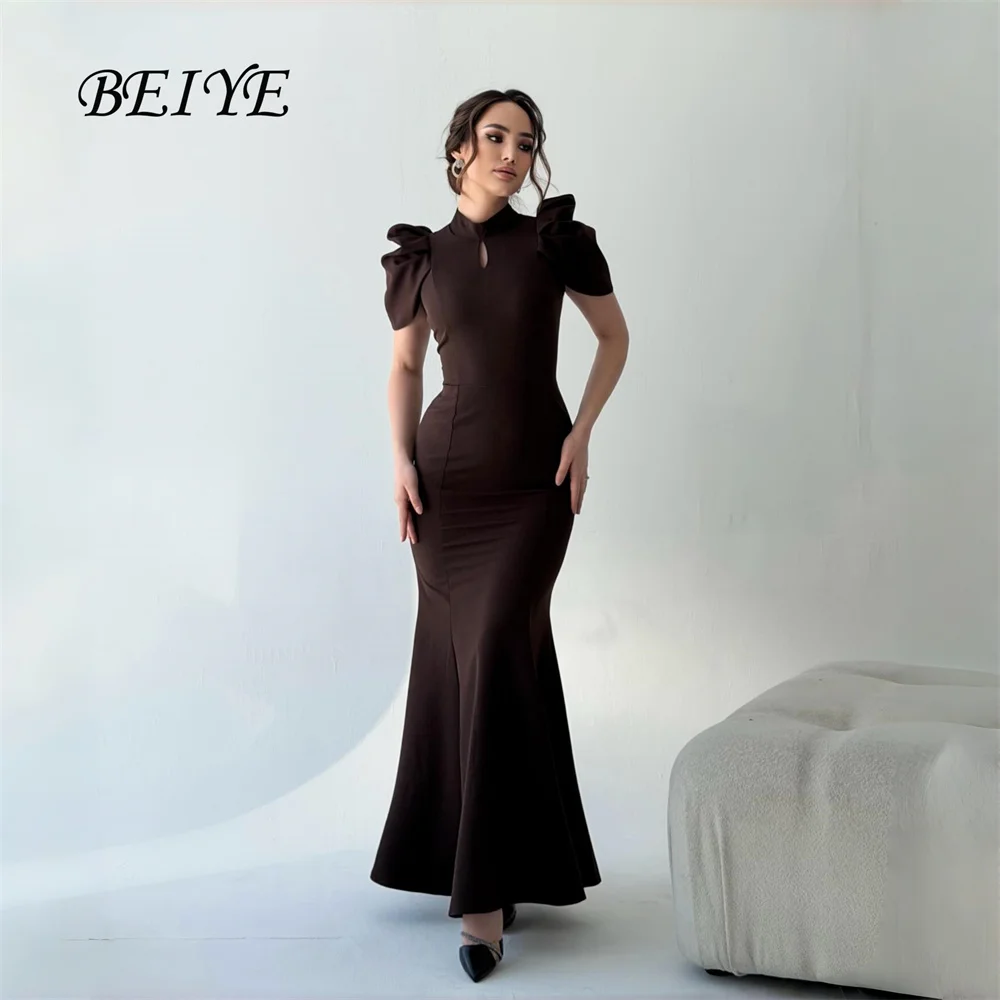 BEIYE Elegant Sheath Evening Dresses Women 2026 High Collar Short Sleeves Ankle-Length Formal Prom Dress Party Gowns Customized
BEIYE Elegant Sheath Evening Dresses Women 2026 High Collar Short Sleeves Ankle-Length Formal Prom Dress Party Gowns Customized