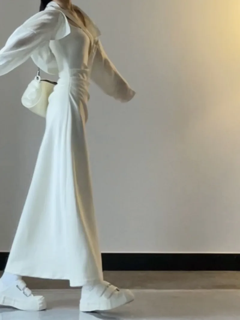 A Line Slim Pleated Long Skirt Sunscreen Cardigan Strap Dress Elegant Short Tops Vestido Two Piece Sets Womens Outifits Suits
A Line Slim Pleated Long Skirt Sunscreen Cardigan Strap Dress Elegant Short Tops Vestido Two Piece Sets Womens Outifits Suits