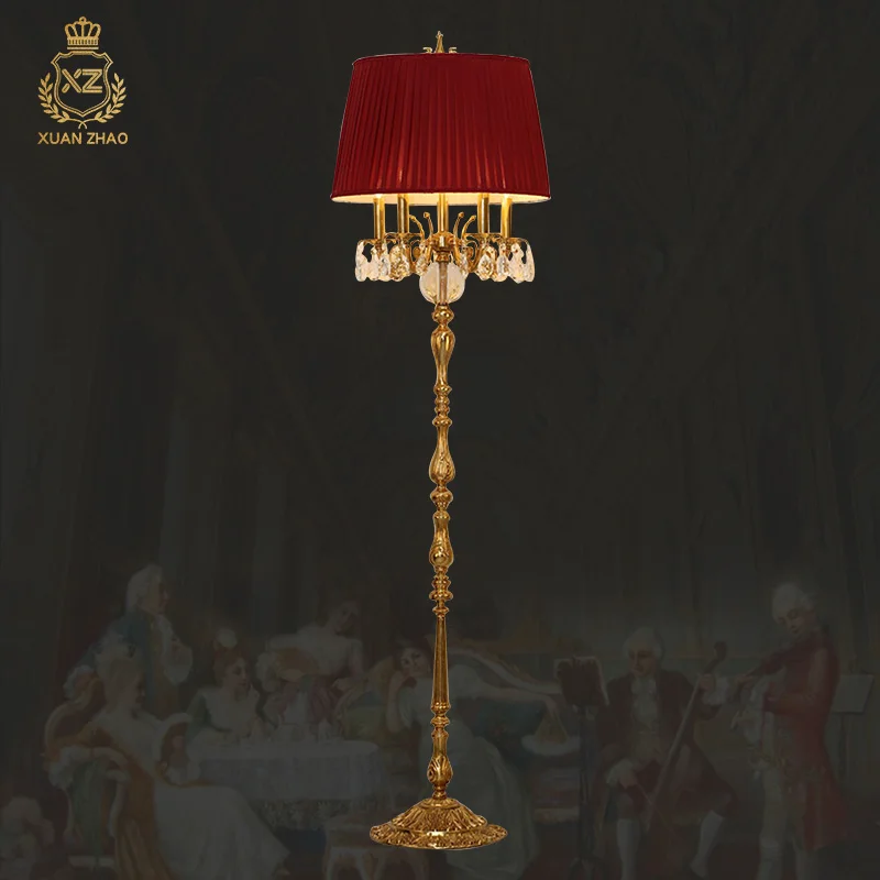 XUANZHAO Rococo Classic Floor Lamp Red Fabric Shade Stand Lamp Luxury Lamps Brass Floor Standing Light With Lights
XUANZHAO Rococo Classic Floor Lamp Red Fabric Shade Stand Lamp Luxury Lamps Brass Floor Standing Light With Lights