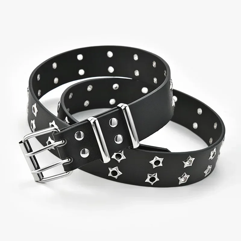 Star Eye Rivet Women's Belt Double Row Needle Buckle Fashion Men's PU Leather Belt Hip Hop Punk Rock Style Jeans Belt
Star Eye Rivet Women's Belt Double Row Needle Buckle Fashion Men's PU Leather Belt Hip Hop Punk Rock Style Jeans Belt