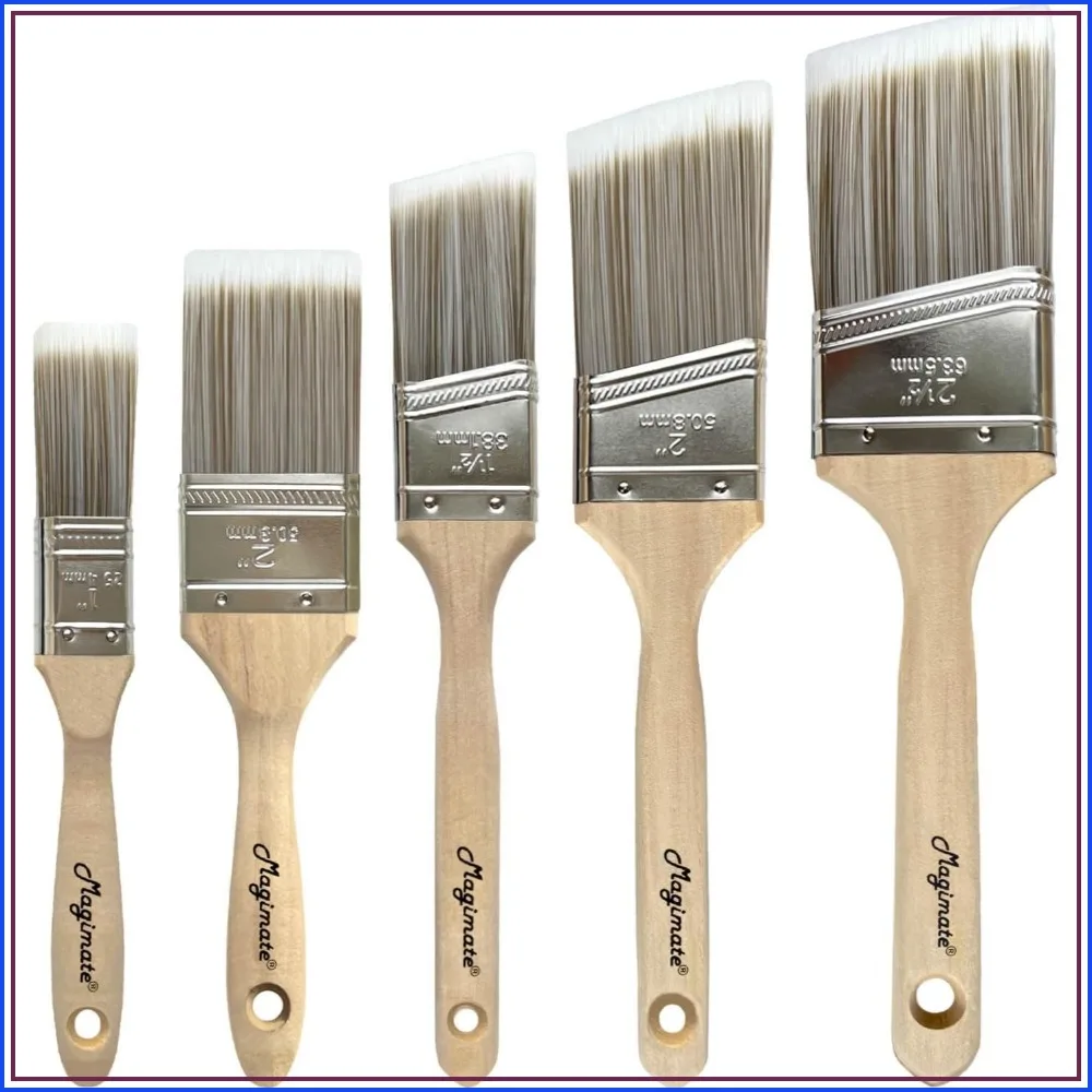 5-Piece Paint Brush Set: Angled Sash & Flat Brushes for Trim, Cabinets, Fence Staining
5-Piece Paint Brush Set: Angled Sash & Flat Brushes for Trim, Cabinets, Fence Staining