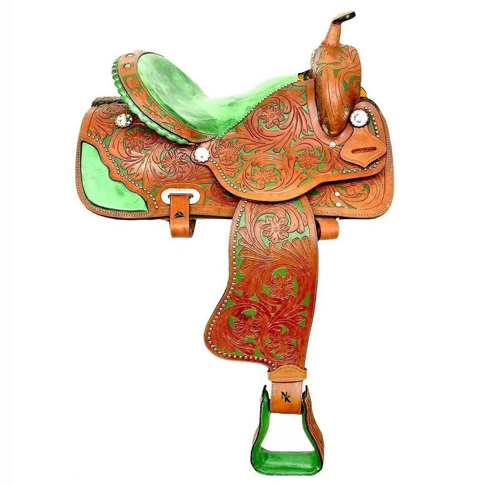 High Quality Handmade Western Saddle Premium Full Grain Cowhide Leather Comfortable Equestrian Horse Riding Gear
High Quality Handmade Western Saddle Premium Full Grain Cowhide Leather Comfortable Equestrian Horse Riding Gear
