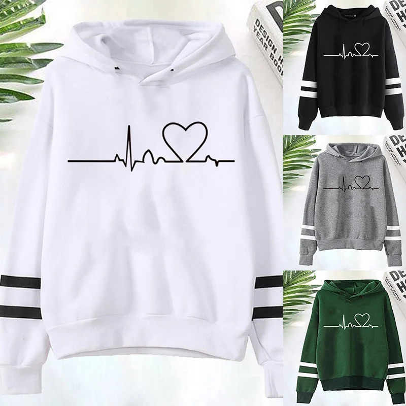 Heartbeat Line Printing Hoodies Top Women Sweatshirt Long-sleeved Autumn Casual Hooded Streetwear
Heartbeat Line Printing Hoodies Top Women Sweatshirt Long-sleeved Autumn Casual Hooded Streetwear