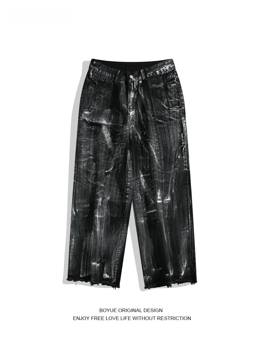 Heavy-Du Tie-Dye Denim Jeans Street Dance Design Wide Leg Long Trousers for Men Casual Straight Cut Jeans with Zipper
Heavy-Du Tie-Dye Denim Jeans Street Dance Design Wide Leg Long Trousers for Men Casual Straight Cut Jeans with Zipper