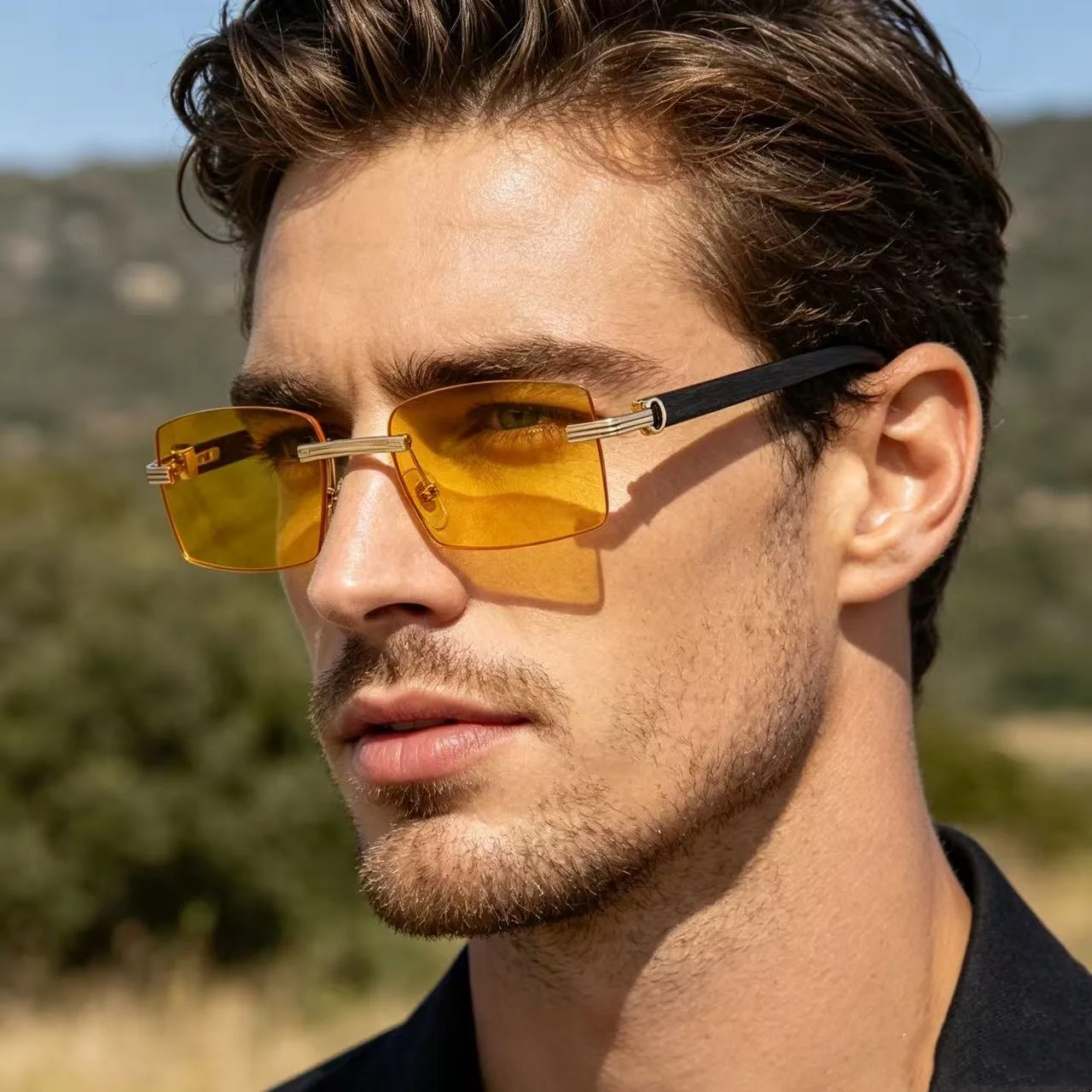 Y.BBY-X Sunglasses Men Brand Designer Fashion Rimless Sun Glasses Shades Diamond Cut Lens Ladies Frameless Metal Eye glasses
Y.BBY-X Sunglasses Men Brand Designer Fashion Rimless Sun Glasses Shades Diamond Cut Lens Ladies Frameless Metal Eye glasses