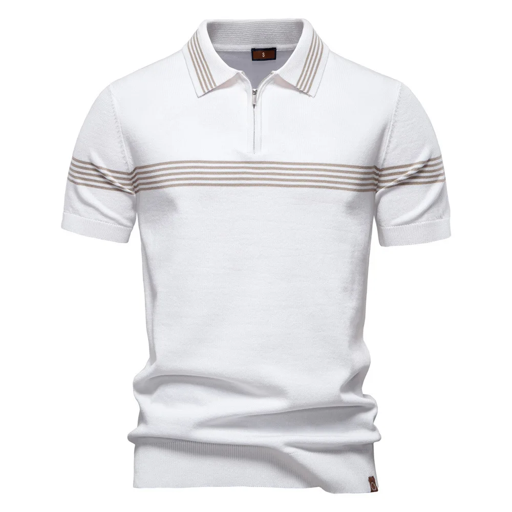2025 Summer New European Collar Polo Shirt Fashion Stripe Men's Business Short Sleeved Top
2025 Summer New European Collar Polo Shirt Fashion Stripe Men's Business Short Sleeved Top