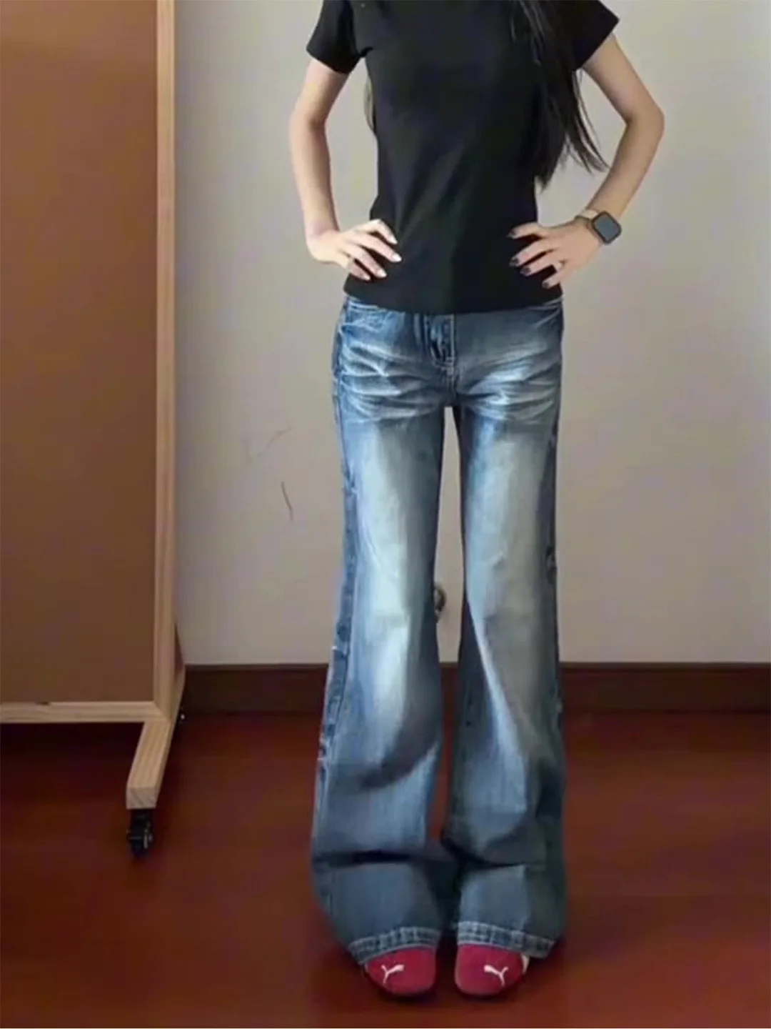 High Waist Wide Leg Skinny Jeans Women's Retro American Style Summer New plus Size Bell Bottoms Straight Fit Denim Pants
High Waist Wide Leg Skinny Jeans Women's Retro American Style Summer New plus Size Bell Bottoms Straight Fit Denim Pants