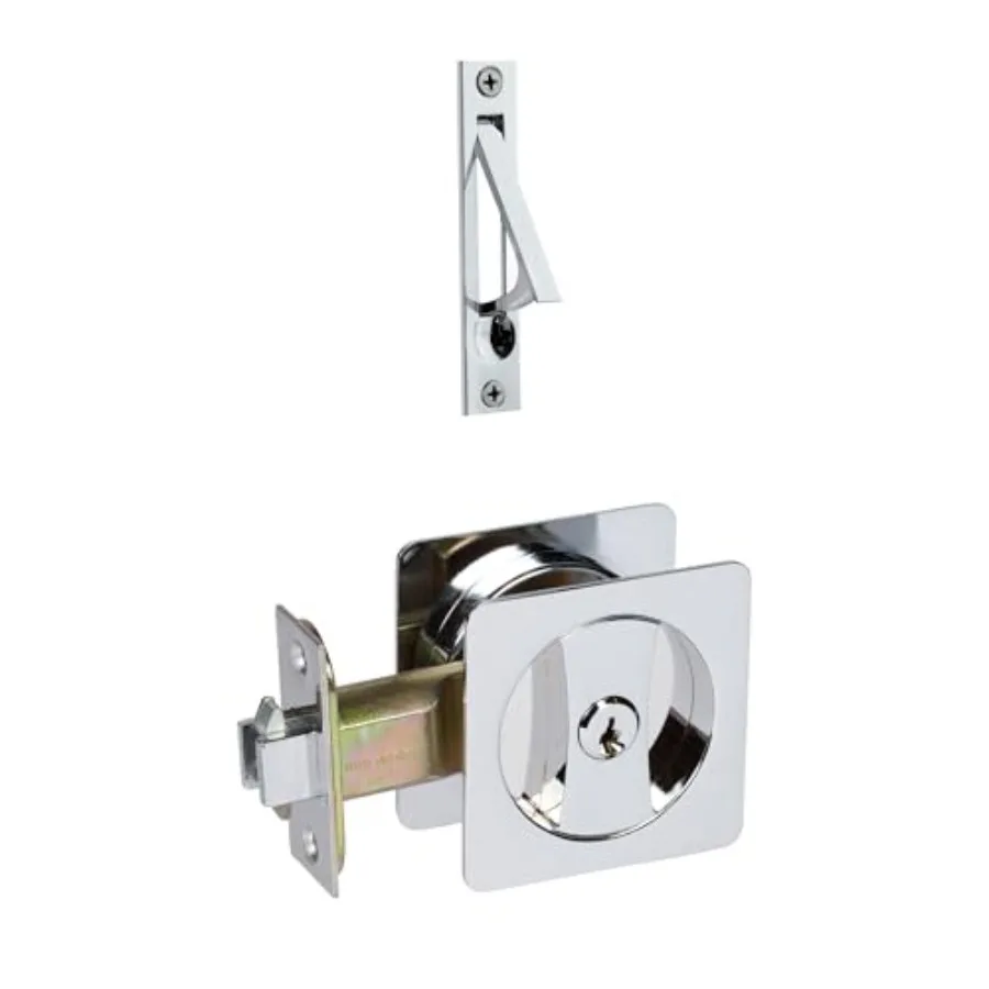 Hardware Contemporary Square Pocket Entry Lock, Polished Chrome with Key
Hardware Contemporary Square Pocket Entry Lock, Polished Chrome with Key