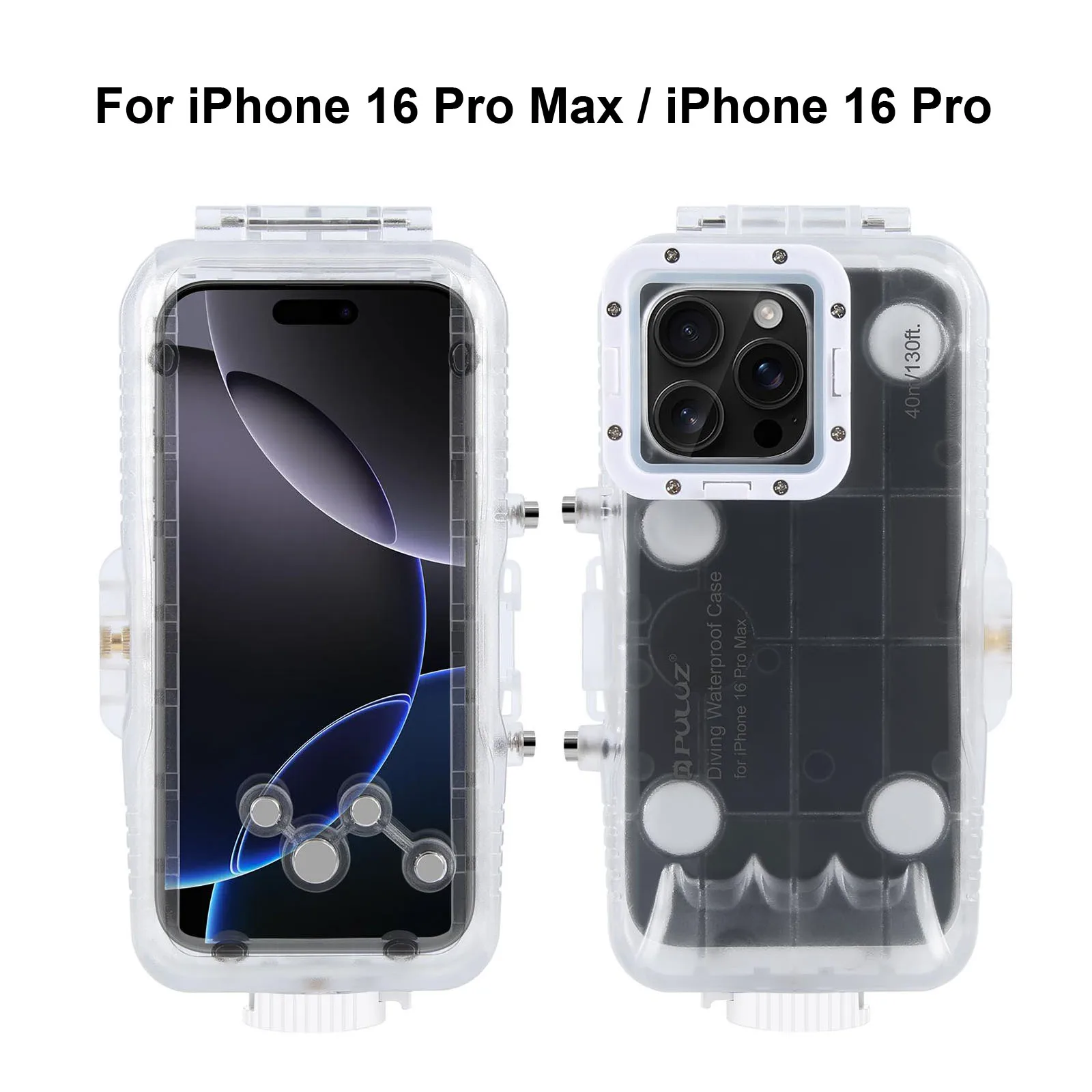 PULUZ 40m/130ft Waterproof Diving Case for iPhone 16 15 14 13 12 11 Pro Max Plus Photo Video Taking Underwater Housing Cover
PULUZ 40m/130ft Waterproof Diving Case for iPhone 16 15 14 13 12 11 Pro Max Plus Photo Video Taking Underwater Housing Cover