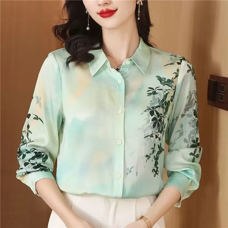 Silk Shirt Women Long Sleeve Spring Autumn New Design Sense Printed High-End
Silk Shirt Women Long Sleeve Spring Autumn New Design Sense Printed High-End