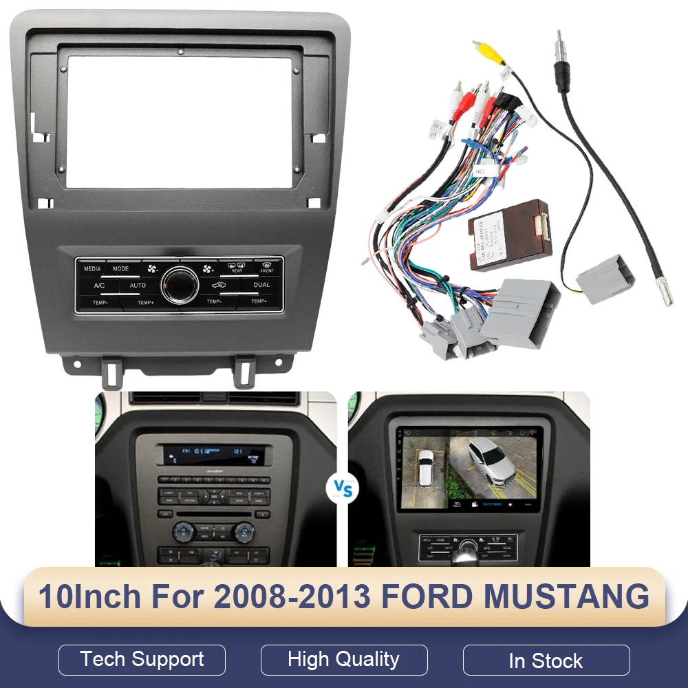 Car Radio Fascia 10Inch for 2008-2013 FORD MUSTANG 2Din Stereo Panel Android DVD Frame with Wiring Harness Canbus Decoding
Car Radio Fascia 10Inch for 2008-2013 FORD MUSTANG 2Din Stereo Panel Android DVD Frame with Wiring Harness Canbus Decoding