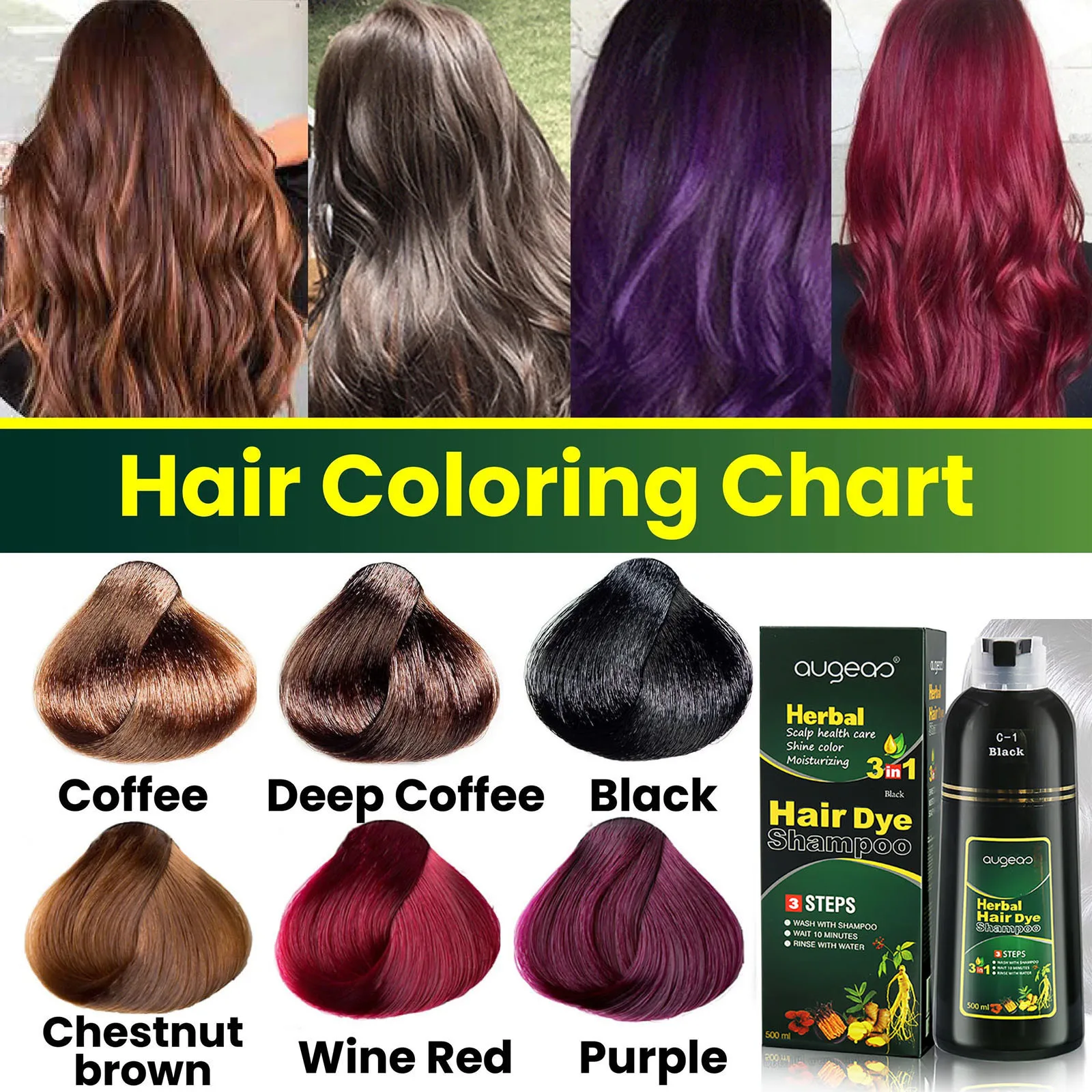 500ml Shampoo Color and Care 3 In 1 Herbal Hair Color Shampoo Protects and Restores Hair In 10 Minutes with Hair Color Shampoo
500ml Shampoo Color and Care 3 In 1 Herbal Hair Color Shampoo Protects and Restores Hair In 10 Minutes with Hair Color Shampoo