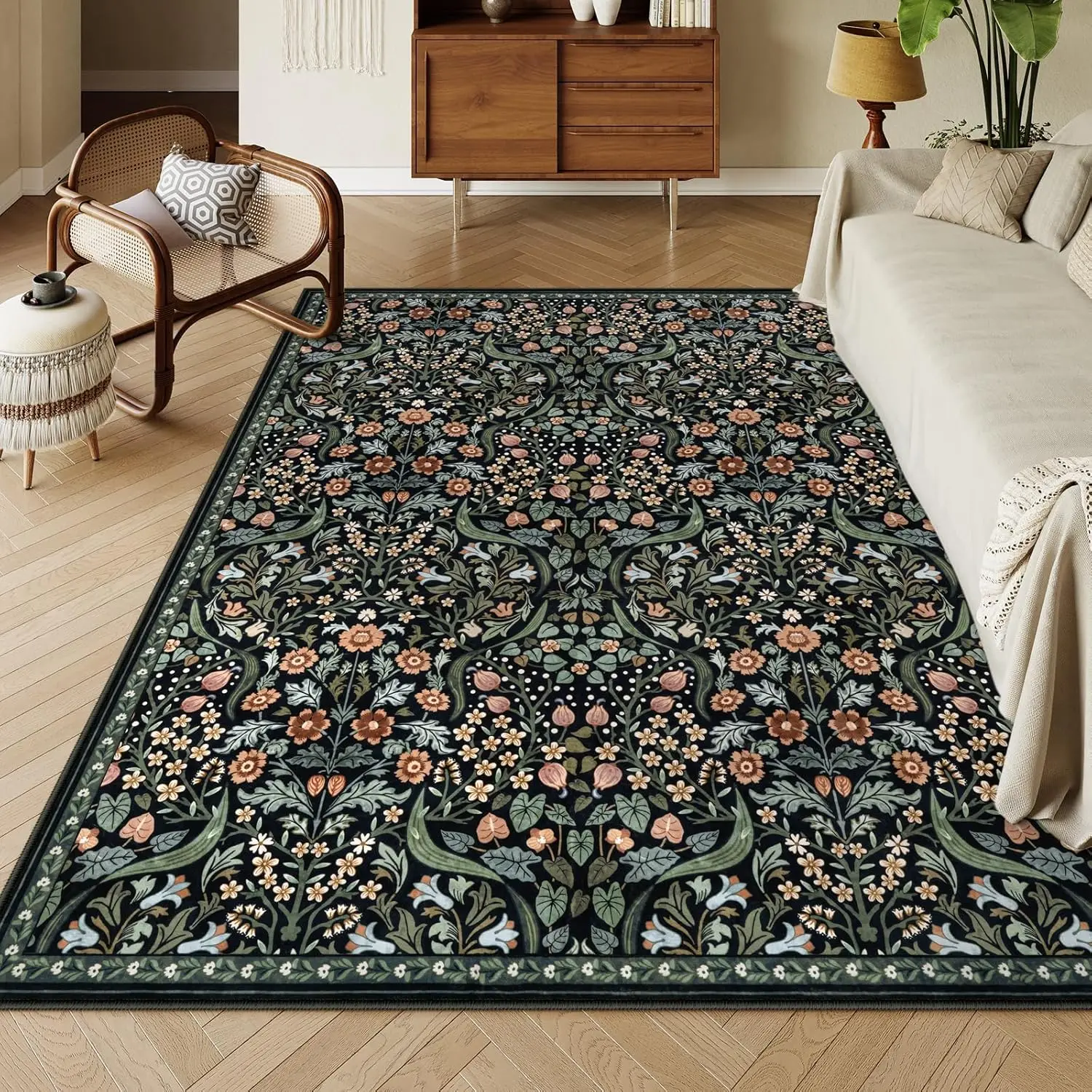 Floral Washable Rugs, Soft Large Boho Bedroom Rug, Botanical Non Slip Ultra Thin Floor Carpet for Dining Room Nursery Office
Floral Washable Rugs, Soft Large Boho Bedroom Rug, Botanical Non Slip Ultra Thin Floor Carpet for Dining Room Nursery Office