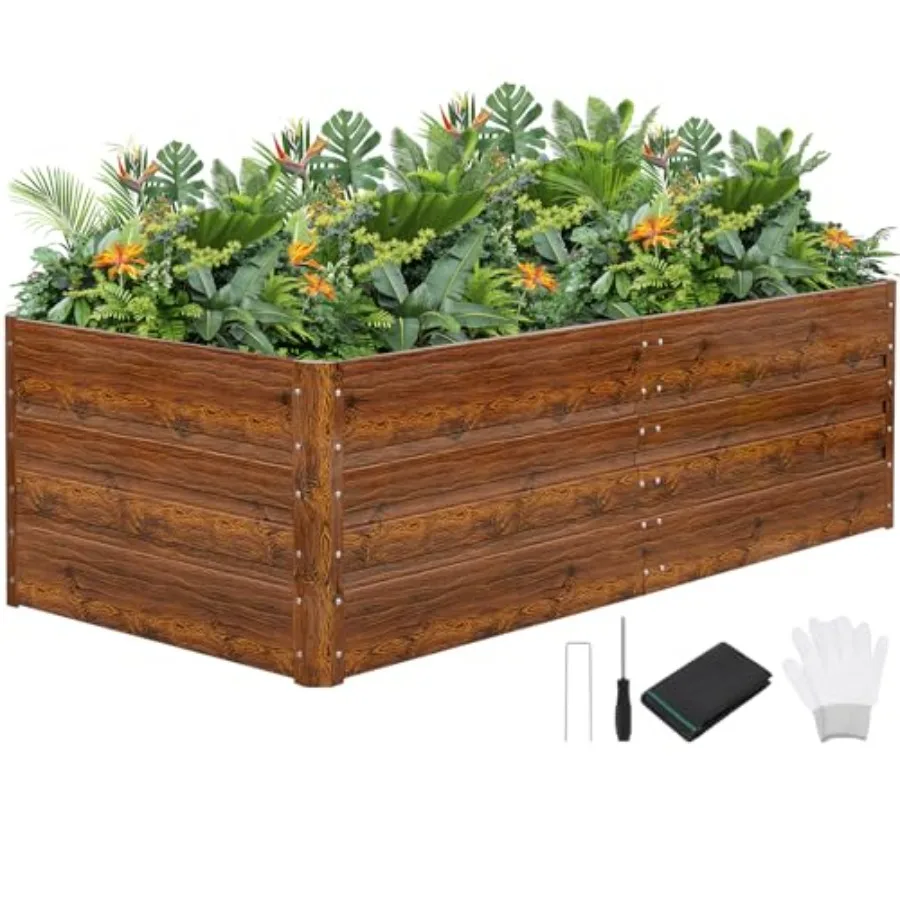6x3x1.8ft Raised Garden Bed Metal Planter Box Outdoor with Weed Barrier Fabric Deep Root Raised Beds for Gardening Vegetables F
6x3x1.8ft Raised Garden Bed Metal Planter Box Outdoor with Weed Barrier Fabric Deep Root Raised Beds for Gardening Vegetables F