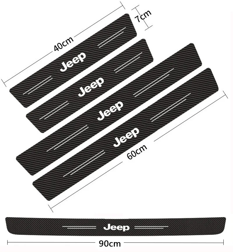 1/4/5PCS Carbon Fiber Car Door Sill Protector Anti-Scratch Sticker for Jeep Wrangler Grand Cherokee Renegade Compass Gladiator
1/4/5PCS Carbon Fiber Car Door Sill Protector Anti-Scratch Sticker for Jeep Wrangler Grand Cherokee Renegade Compass Gladiator