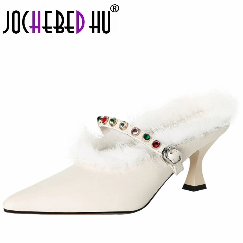 【JOCHEBED HU】Handmade Genuine Leather Sexy Ladies Furry High Heels Spring Pointed Elegant Banquet Buckle Casual Pump 34-40
【JOCHEBED HU】Handmade Genuine Leather Sexy Ladies Furry High Heels Spring Pointed Elegant Banquet Buckle Casual Pump 34-40