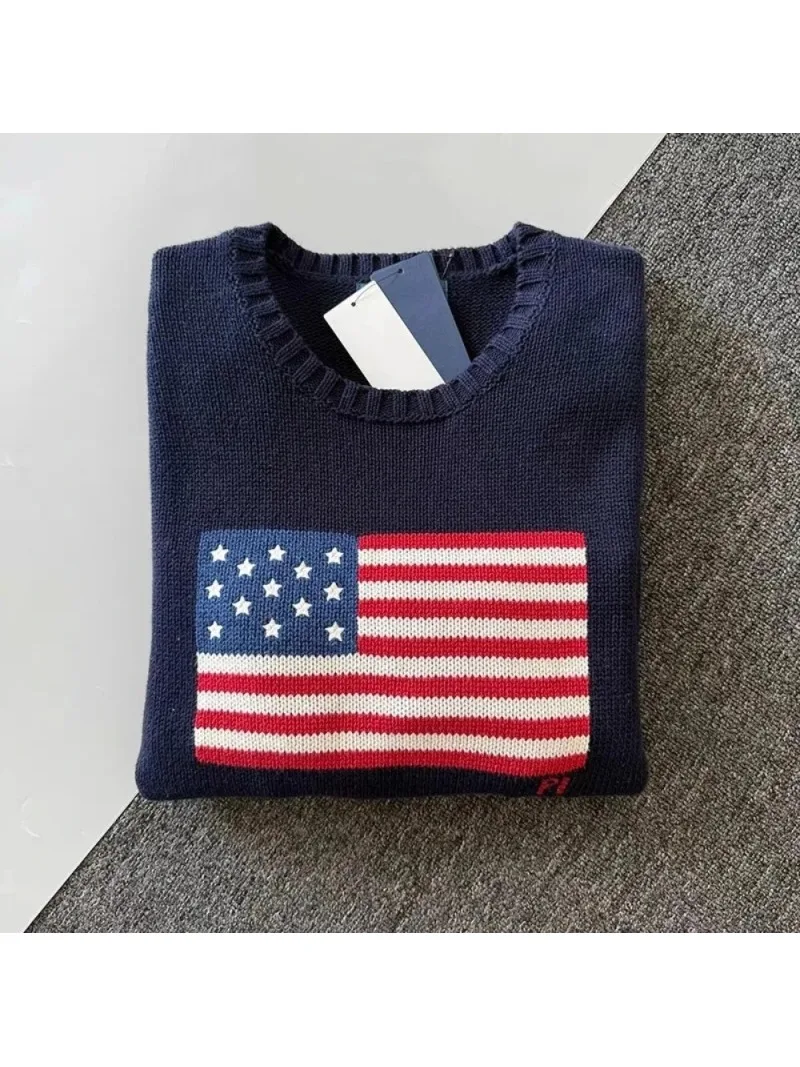 Autumn Winter Trendy Knitted Thread Men Knitwear US Flag Harajuku Thick Sweater Streetwear Costume Women Sweaters Tops New
Autumn Winter Trendy Knitted Thread Men Knitwear US Flag Harajuku Thick Sweater Streetwear Costume Women Sweaters Tops New
