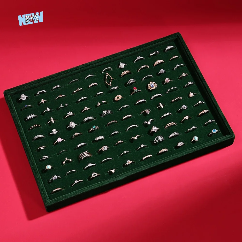 100 Slot Rings Display Organizer Flat Bottom Stackable Wood Velvet Jewelry Pallet Wear-resistant Space Saving
100 Slot Rings Display Organizer Flat Bottom Stackable Wood Velvet Jewelry Pallet Wear-resistant Space Saving