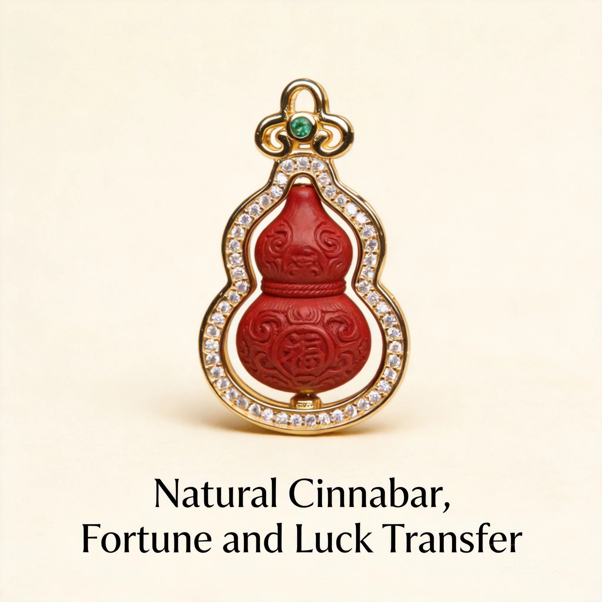 Chinese Style Feng Shui Good Luck Cinnabar Gourd Pendant Necklace Gold Plated Filigree Inlaid Shiny Zircon Blessing Fortune Wome
Chinese Style Feng Shui Good Luck Cinnabar Gourd Pendant Necklace Gold Plated Filigree Inlaid Shiny Zircon Blessing Fortune Wome