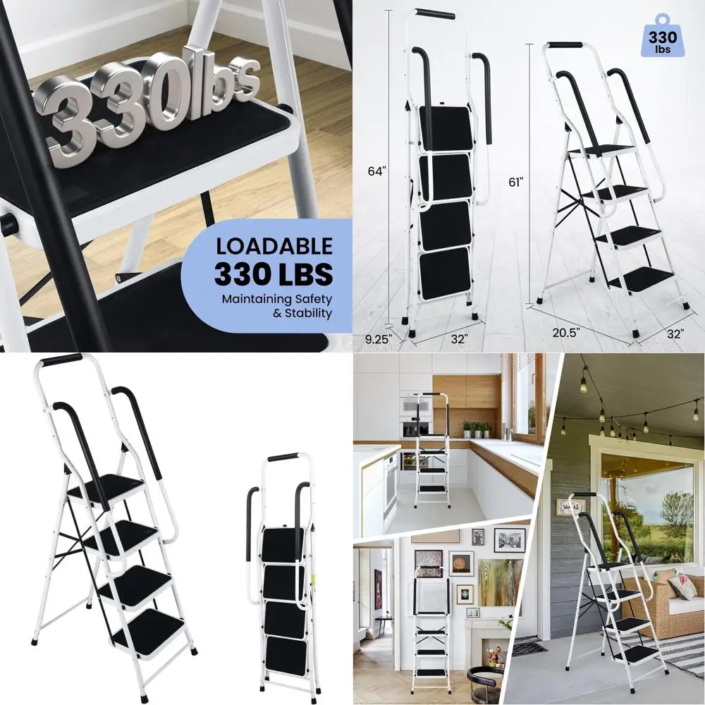 Portable 4-Step Folding Ladder with Wide Anti-Slip Treads, Sturdy Steel Construction, Lightweight Step Stool for Home, Office, a
Portable 4-Step Folding Ladder with Wide Anti-Slip Treads, Sturdy Steel Construction, Lightweight Step Stool for Home, Office, a