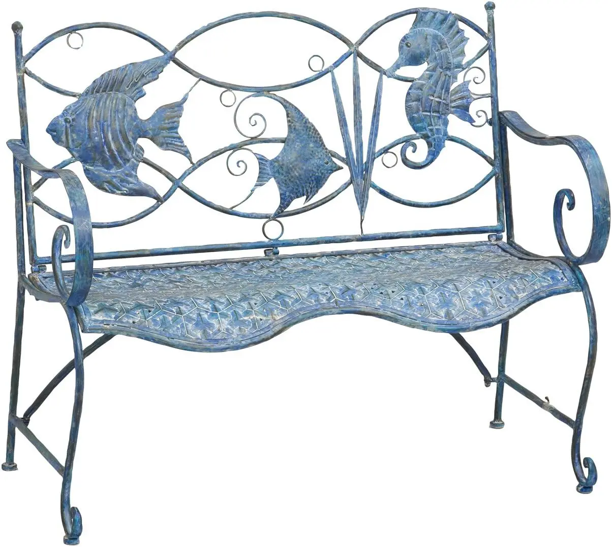 Weatherproof Blue Fish Coastal Outdoor Bench | Holds 440 lbs | Steel Furniture for Lawn Garden Patio
Weatherproof Blue Fish Coastal Outdoor Bench | Holds 440 lbs | Steel Furniture for Lawn Garden Patio