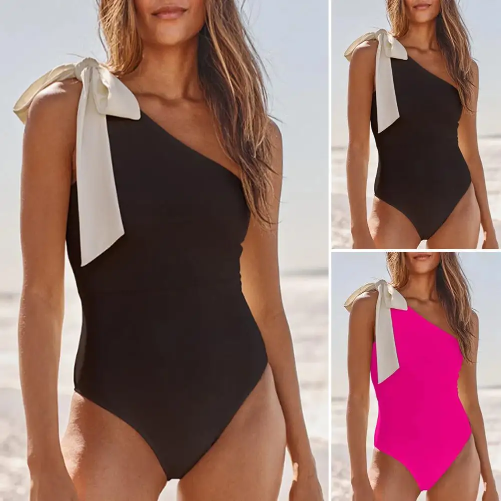 Women Monokini One Shoulder Lace-up Bowknot One-Shoulder Bikini With Bow Design Tummy Control Beachwear Bathing Suit 수영복
Women Monokini One Shoulder Lace-up Bowknot One-Shoulder Bikini With Bow Design Tummy Control Beachwear Bathing Suit 수영복