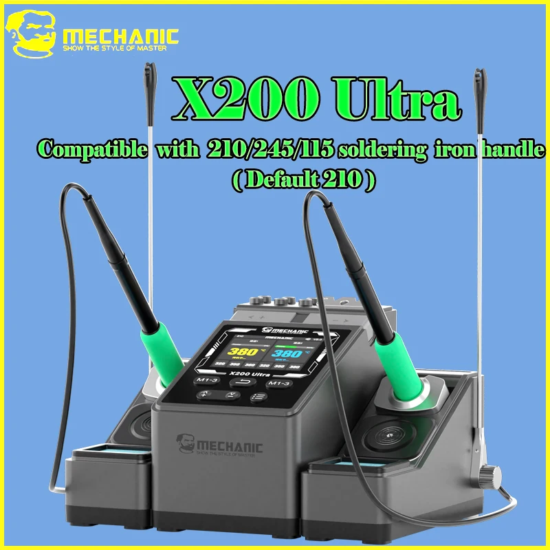 MECHANIC X200 Ultra Dual Station Soldering Station 210 Handle 2S Quick Heat Instant On Built in Transformer Repair Tool
MECHANIC X200 Ultra Dual Station Soldering Station 210 Handle 2S Quick Heat Instant On Built in Transformer Repair Tool