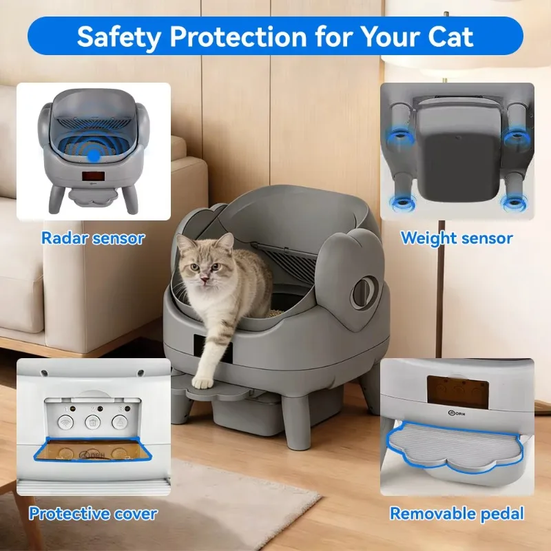 Self Cleaning Litter Box Open Top Automatic Cat Litter Boxes App Control Spacious Design
Self Cleaning Litter Box Open Top Automatic Cat Litter Boxes App Control Spacious Design