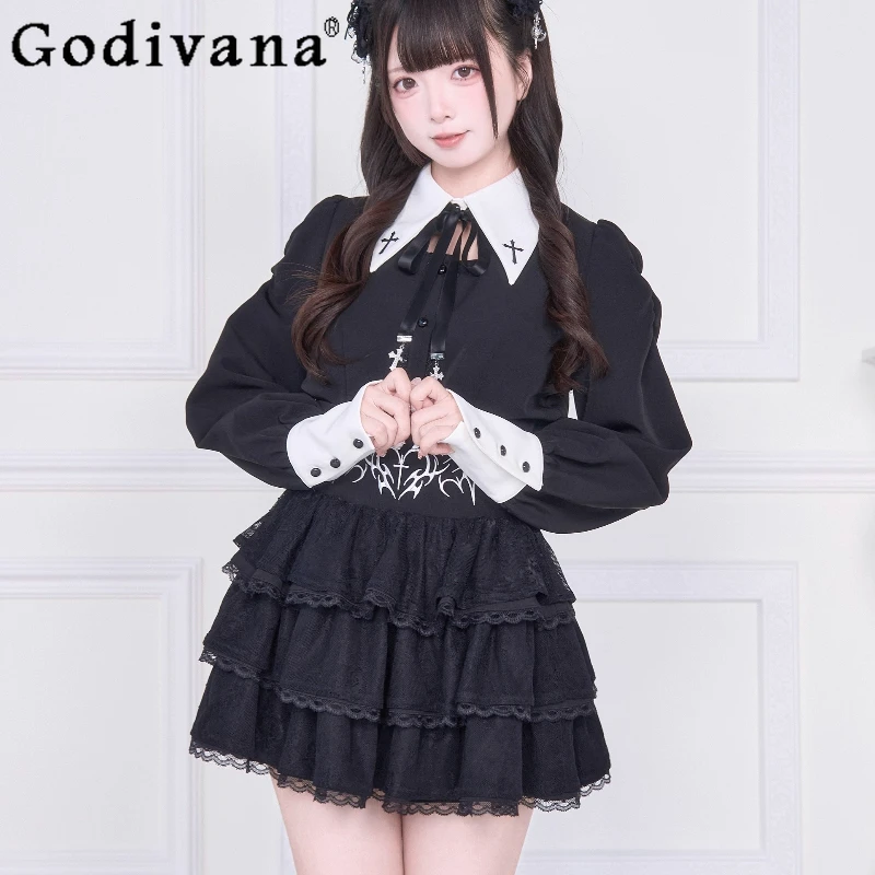 Japanese Subculture Mass-Produced Long Sleeve Shirt Skirt 2-Piece Set Autumn Girls Sweet Lolita Shirt Short Skirt Womens Outfits
Japanese Subculture Mass-Produced Long Sleeve Shirt Skirt 2-Piece Set Autumn Girls Sweet Lolita Shirt Short Skirt Womens Outfits