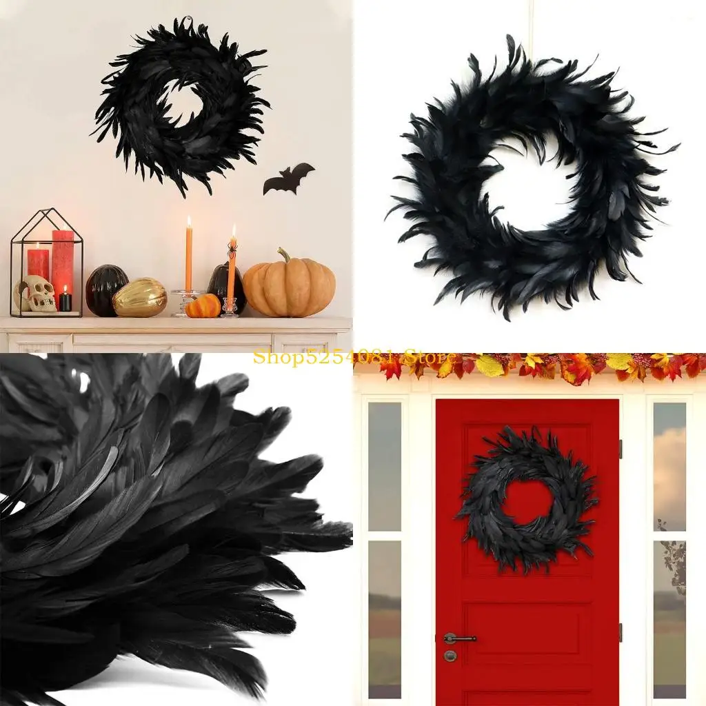 AXYC 15,7 дюймов венок из натуральных перьев для передней двери, черный венок из перьев, жуткая сцена, сувениры для вечеринки
AXYC 15,7 дюймов венок из натуральных перьев для передней двери, черный венок из перьев, жуткая сцена, сувениры для вечеринки