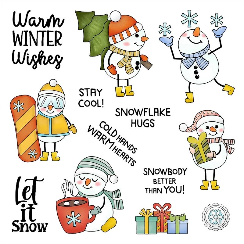 Winter Sporting Snowman Metal Cutting Dies Clear Stamp Cute DIY Christmas Scrapbooking Embossing Cards For Decor
Winter Sporting Snowman Metal Cutting Dies Clear Stamp Cute DIY Christmas Scrapbooking Embossing Cards For Decor