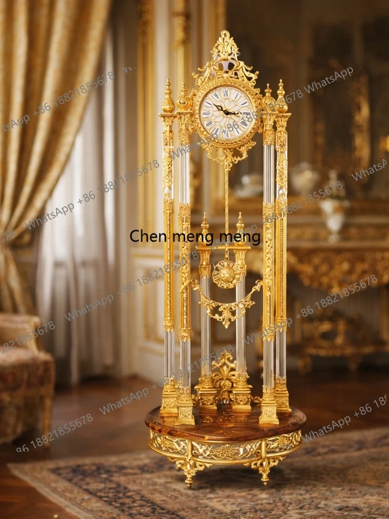 European quartz movement gold-plated floor clock European high-end mechanical crystal clock living room hotel villa
European quartz movement gold-plated floor clock European high-end mechanical crystal clock living room hotel villa