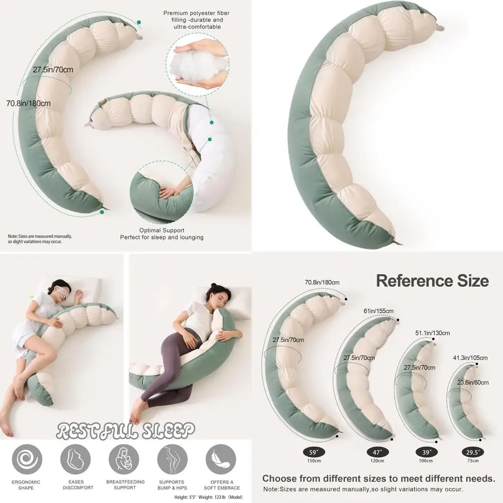 Длинная круглая подушка-валик для взрослых — мягкая поддержка для сна и поясницы, зелено-белая, 59
Длинная круглая подушка-валик для взрослых — мягкая поддержка для сна и поясницы, зелено-белая, 59