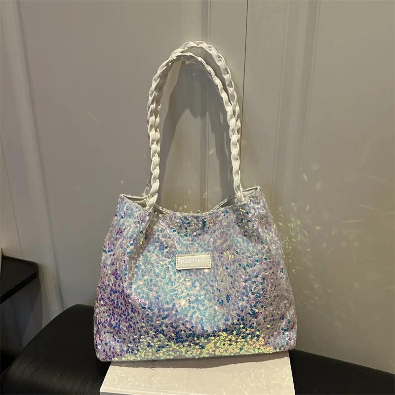 2026 new sequined shoulder women's bag daily commute simple fashion shiny literary women's armpit bag
2026 new sequined shoulder women's bag daily commute simple fashion shiny literary women's armpit bag