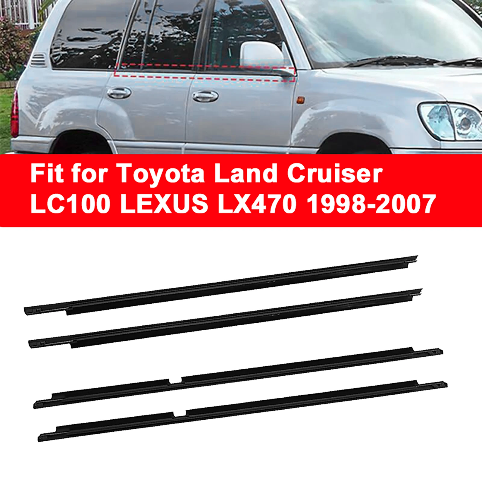 Car Window Weather Strip Glass Waterproof Pressure Strip Sealing Strip Fit for Toyota Land Cruiser LC100 LEXUS LX470 1998-2007
Car Window Weather Strip Glass Waterproof Pressure Strip Sealing Strip Fit for Toyota Land Cruiser LC100 LEXUS LX470 1998-2007