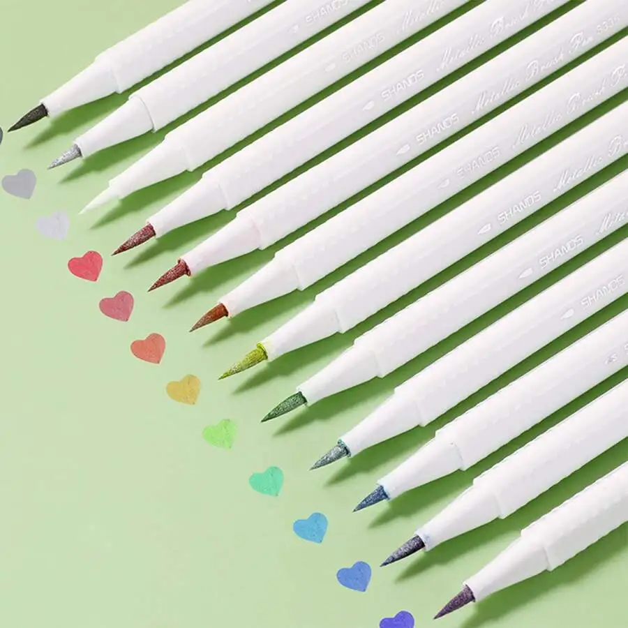 12PCS Metal Colored Soft Nib Stationery Student's Note Art Markers Pen Line Marking Hand Ledger Office School Writing Supplies
12PCS Metal Colored Soft Nib Stationery Student's Note Art Markers Pen Line Marking Hand Ledger Office School Writing Supplies