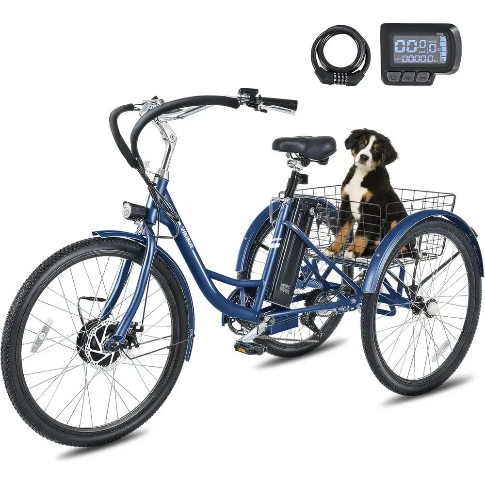 Electric Tricycle or Adults, 24 26 inch Electric Trike with 468Wh Removable Battery, 250W/350W(Peak 500W) 3 Wheel Electric Bikes
Electric Tricycle or Adults, 24 26 inch Electric Trike with 468Wh Removable Battery, 250W/350W(Peak 500W) 3 Wheel Electric Bikes
