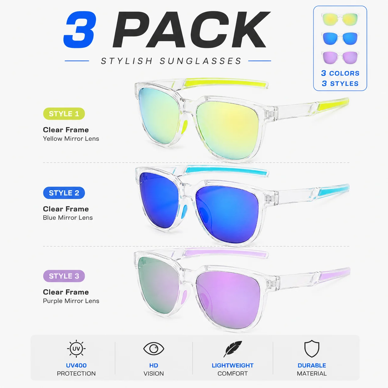 3PCS COOLMEN Polarized Sports Sunglasses for Men Women UV400 Fishing Outdoor Cycling Hiking Running Climbing Driving Shades
3PCS COOLMEN Polarized Sports Sunglasses for Men Women UV400 Fishing Outdoor Cycling Hiking Running Climbing Driving Shades