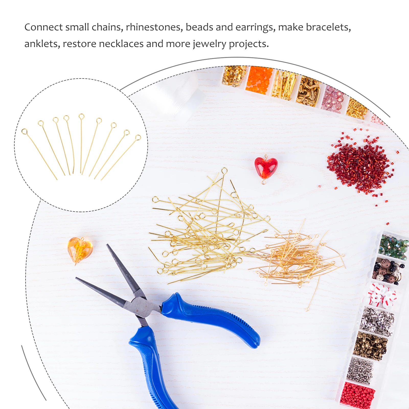 100 Pcs Pin Earrings Accessories Stainless Steel Gold Color Diy Headpins DIY Jewelry Making Supplies Lightweight Storage
100 Pcs Pin Earrings Accessories Stainless Steel Gold Color Diy Headpins DIY Jewelry Making Supplies Lightweight Storage