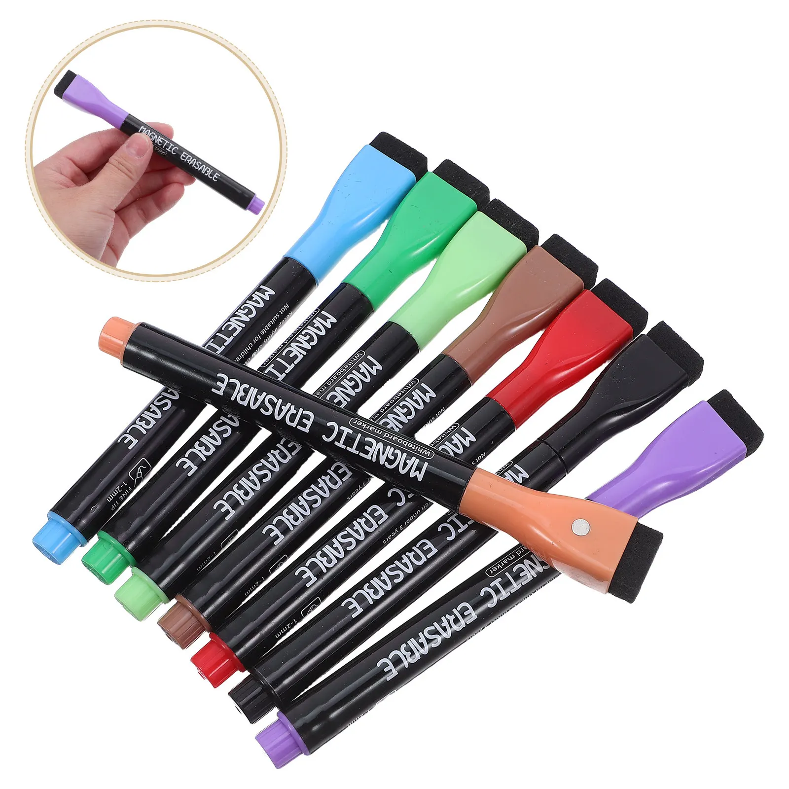 8Pcs Magnetic Whiteboard Markers Dry Erase Pens with Eraser Caps Strong Magnet for Refrigerator Whiteboards Glass Surfaces
8Pcs Magnetic Whiteboard Markers Dry Erase Pens with Eraser Caps Strong Magnet for Refrigerator Whiteboards Glass Surfaces