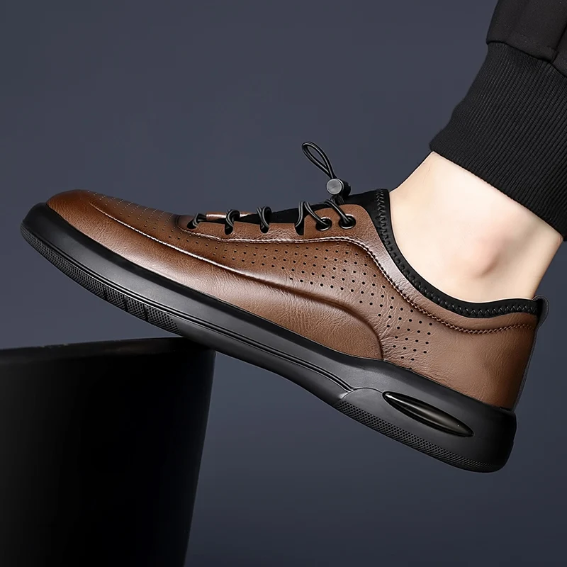 Роскошные мужские повседневные кожаные уличные туфли на плоской подошве, брендовая дизайнерская обувь, летние кожаные походные кроссовки с открытыми отверстиями, дышащие оксфорды
Роскошные мужские повседневные кожаные уличные туфли на плоской подошве, брендовая дизайнерская обувь, летние кожаные походные кроссовки с открытыми отверстиями, дышащие оксфорды