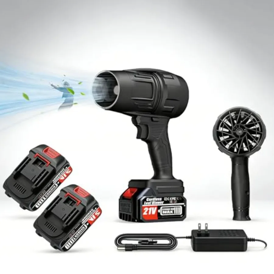 Беспроводная воздуходувка для листьев с 2 аккумуляторами 4.0 Ач и зарядным устройством, легкая ручная электрическая воздуходувка с 2 скоростями для газона
Беспроводная воздуходувка для листьев с 2 аккумуляторами 4.0 Ач и зарядным устройством, легкая ручная электрическая воздуходувка с 2 скоростями для газона