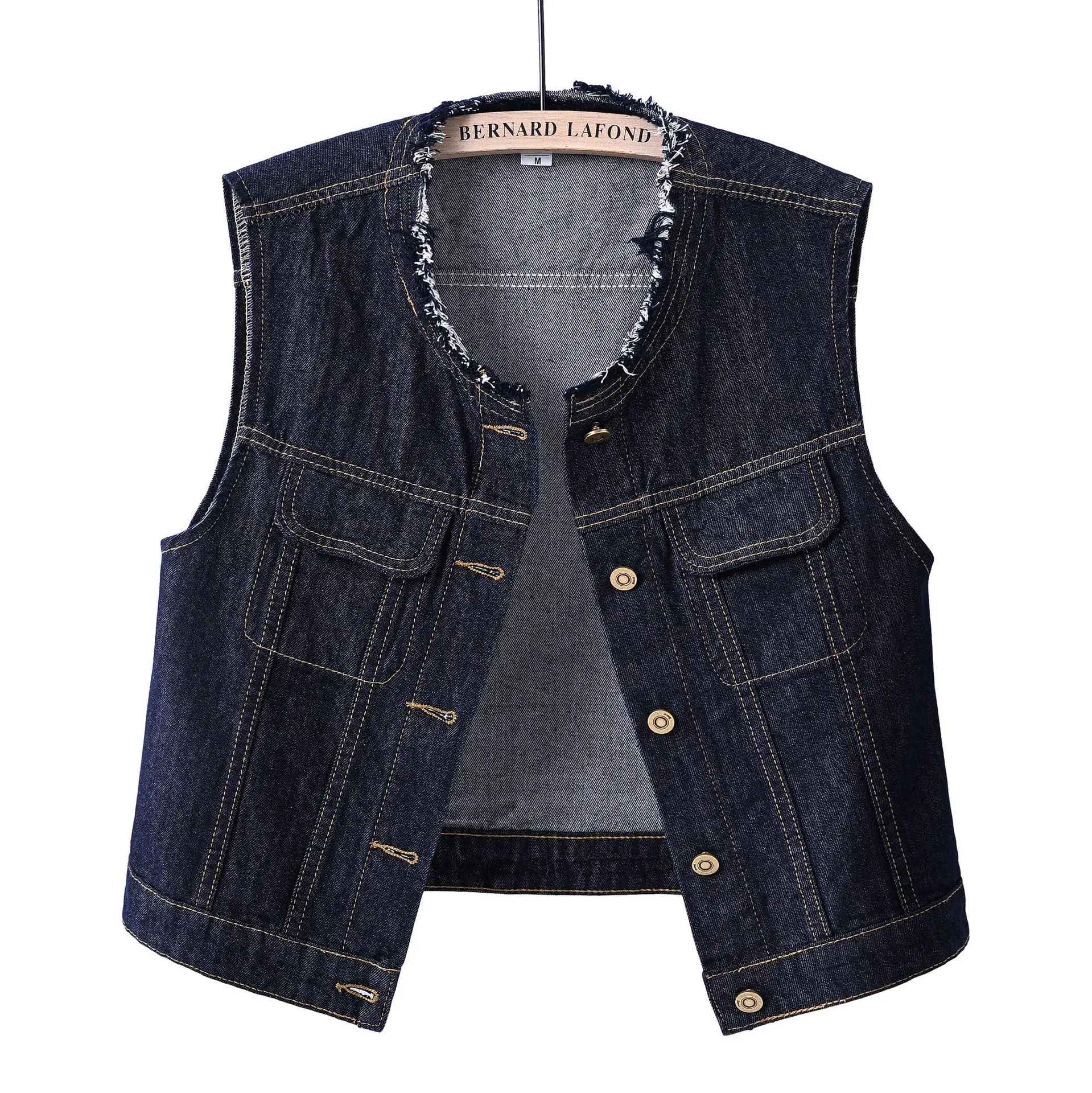 Women Denim Vest Coat Rough O Neck Vintage Short Sleeveless Jacket Female Cowboy Waistcoat Casual Tops Chaleco Mujer Outerwear
Women Denim Vest Coat Rough O Neck Vintage Short Sleeveless Jacket Female Cowboy Waistcoat Casual Tops Chaleco Mujer Outerwear